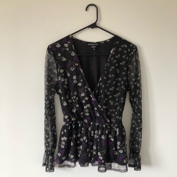 Wednesday’s Girl Peplum Floral Blouse - Picture 2 of 6